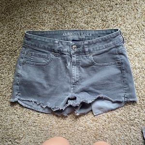Gray AE denim shorts